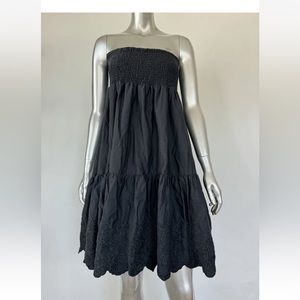 Jason Wu | NWT Embroidered Smocked Tiered Maxi Skirt / Dress/ Cover Up Black L